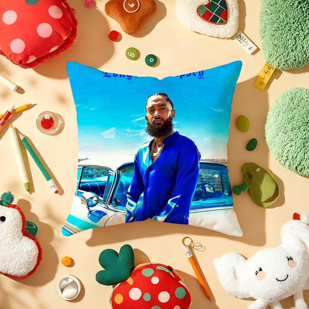 NNipsey Hussle RAP Cushion Cover Plush Fabric Soft DoubleSided Printed Sofa Warm Winter Home Gift Pillow Cover