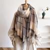 British Classic Australian Scarf - Vintage Striped Winter Warmth Windproof  Scarf for Men and Women,Tassel Edges, Soft Texture