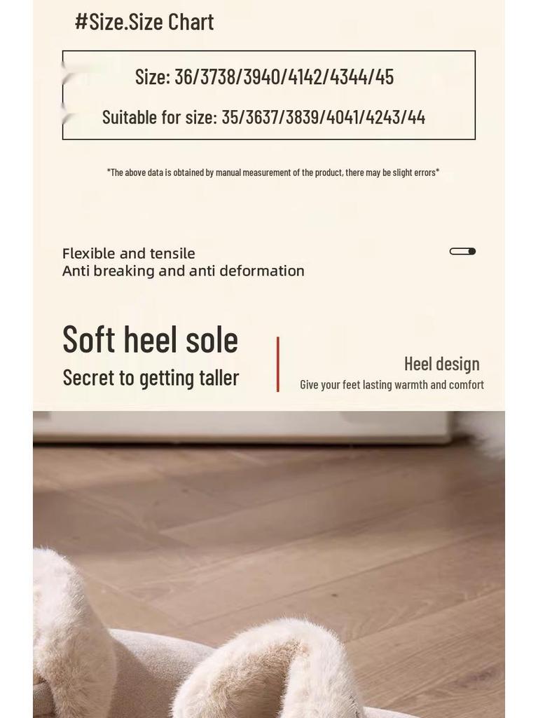 Women's Thick Sole Velvet-Lined Snow Boots - Cozy Autumn/Winter Fluffy Feel with Heel for Outdoor Wear.