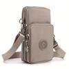 Stilvolle Beige Crossbody Sling Tasche mit Mehreren Taschen Leichte Handy-Geldbörse mit Verstellbarem Riemen Umhängetasche für Damen für den Täglichen Gebrauch