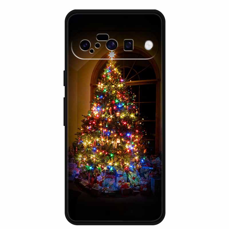 Christmas Phone Cases For Google Pixel 10 Case Silicone Soft Black Cover Christmas Tree for Pixel 10 Pro / 10 Pro XL Back Cover