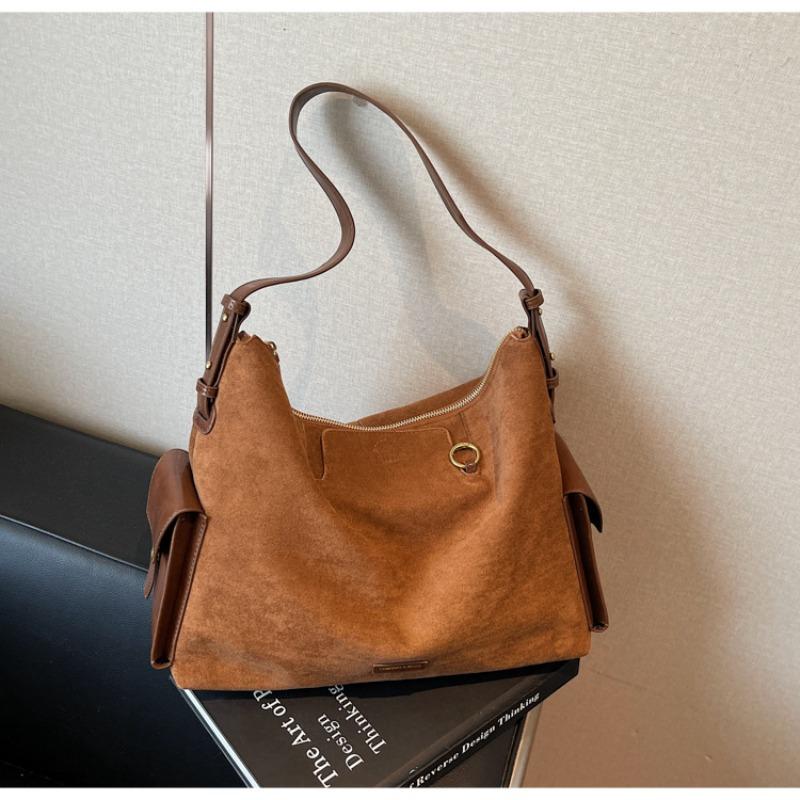 Frosted Retro Bag Women's Large Capacity Autumn and Winter Niche Design Shoulder Messenger Bag Commuter Tote Bag