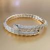 Fashion snake bone shaped zircon bracelet multi-layer micro-inlaid simple copper bracelet high-end couple style