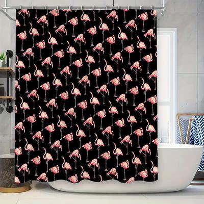 Bathroom Shower Curtain Floral Birds Pattern Waterproof Fabric Decor Vintage Farmhouse Rustic Home Textile Washable