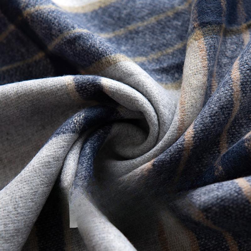 Winter New Plaid Scarf Printed Tassel Imitation Cashmere Scarf Fashionable Sweet Shawl Mid Length Thick Warm Scarf