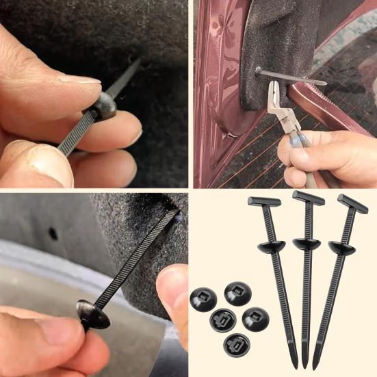 50/100Pcs Nylon Universal Cable Tie Buckles Heavy-Duty Self-Locking Zip Ties Fasteners Car Repair Home Use Automotive Bumper Fender Mudguard Fix Ties