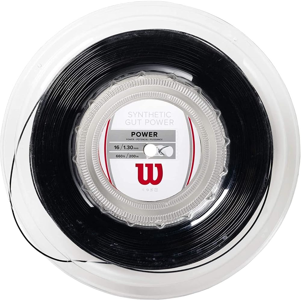 Wilson Synthetic Gut Power Tennis String 200m Reel 16 Black 1.30mm