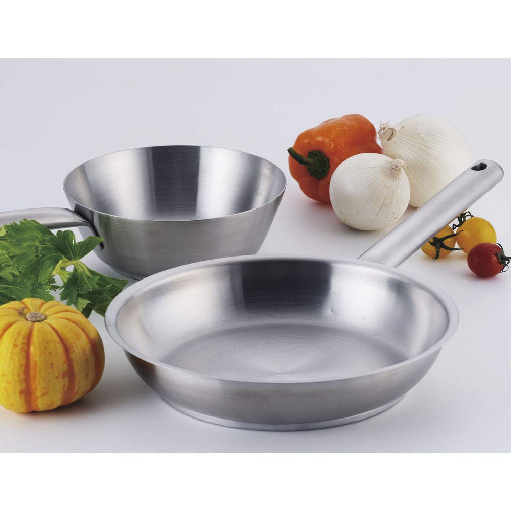 Endo Shoji Commercial Murano Induction Stainless Steel Frying Pan 32cm IH Compatible Stainless Steel AHLV604 18-8