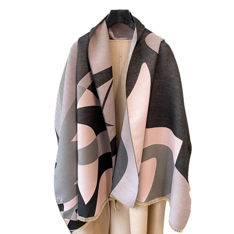 Fashion Versatile Tassel Thickened Scarf With Loose Shawl High-End Cape Women