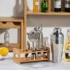 Cocktail Shaker Set with Wooden Stand