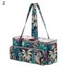 Portable Leaf Flower Print Woolen Yarn Storage Tote Bag Crochet Organizer Holder