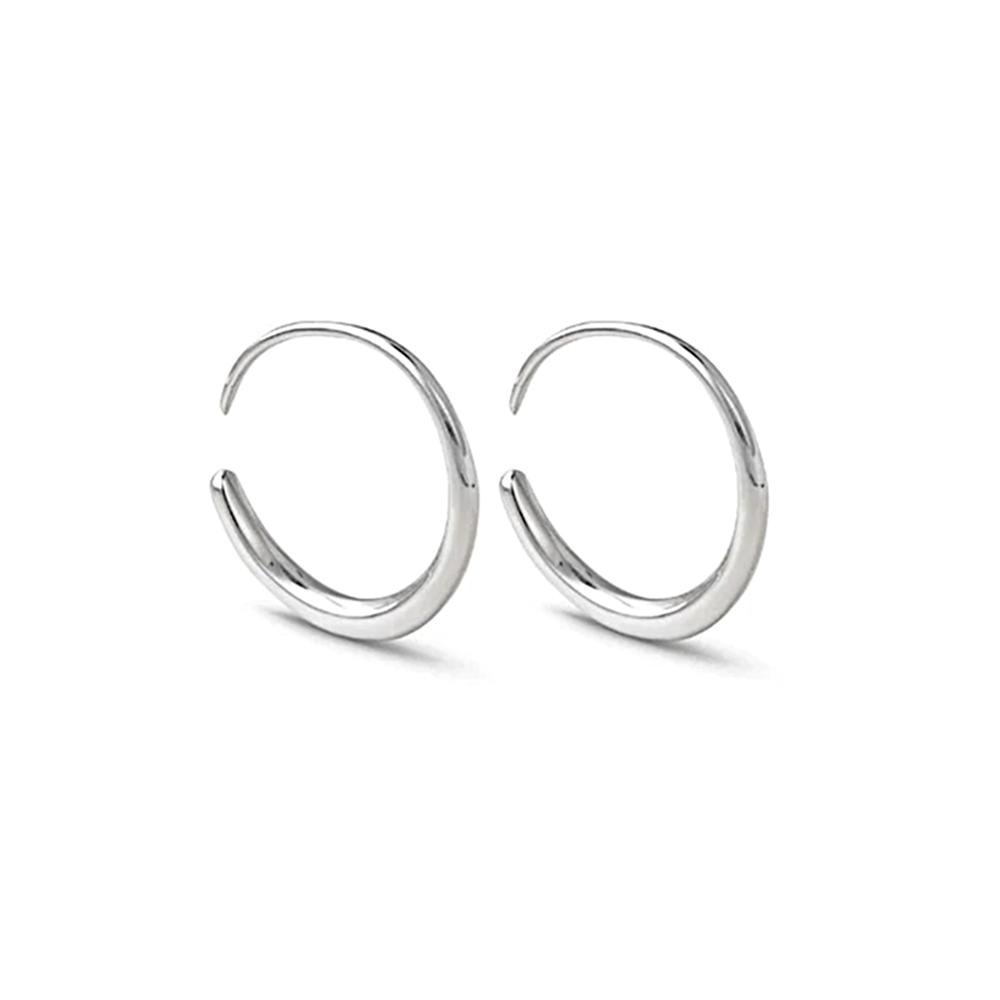 Simple Jewelry Vegan Silver Hoop Earrings Sterling 925 Silver Jewelry Gold Plated for Women Jewelry