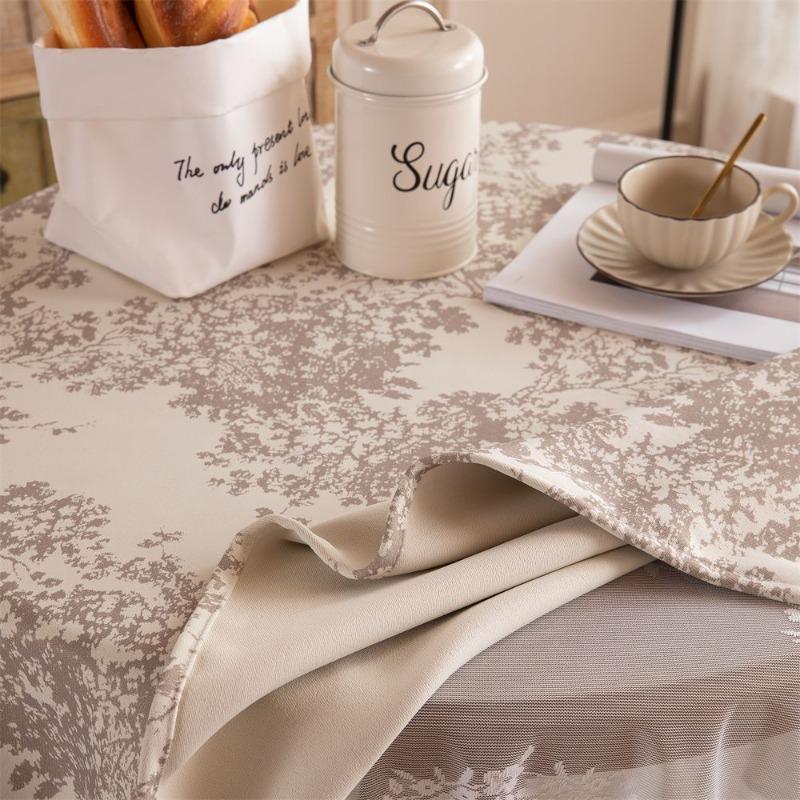 Cream Style Plain Square Tablecloth Dormitory Round Table Lace Combination Cover Cloth Light Luxury Decorative Table Mat