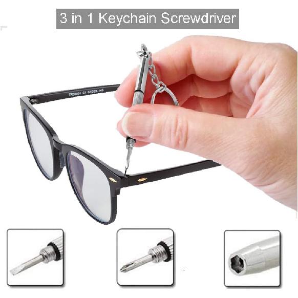 ESINAM Portable Glasses Screwdriver for Eyeglass Repairing, 13 In 1 Mutifuntional Precision Screwdriver Set for Sunglasses,Watch, Laptop,