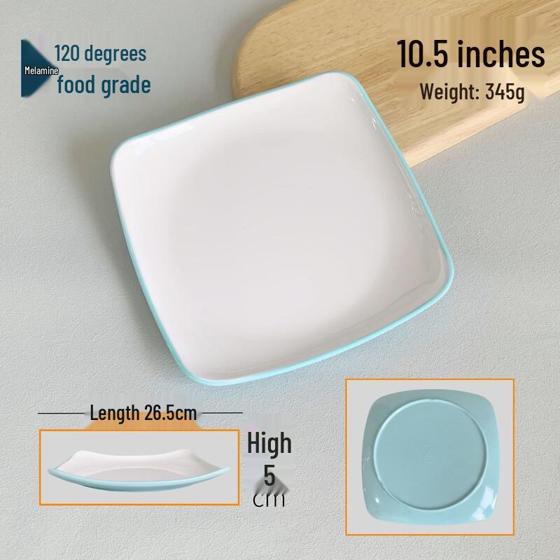 777 Two-tone Melamine Square Plate