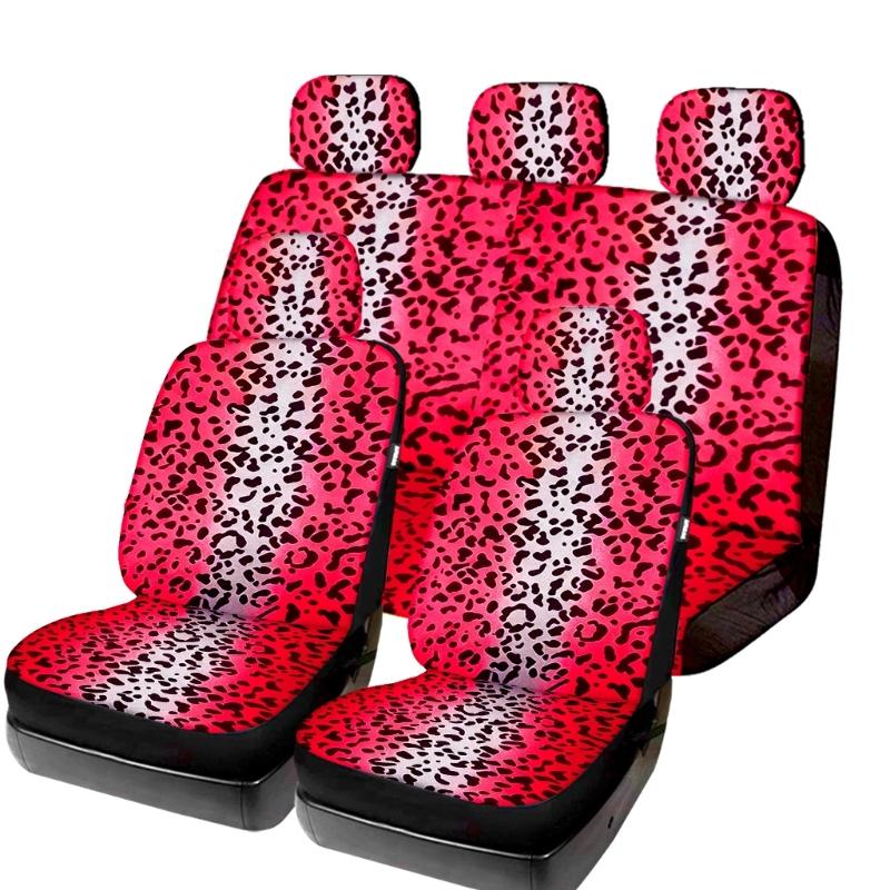 Coprisedili Auto alla Moda con Fantasia Leopardo Poliestere Traspirante Facili da Installare e Pulire Proteggi Sedile