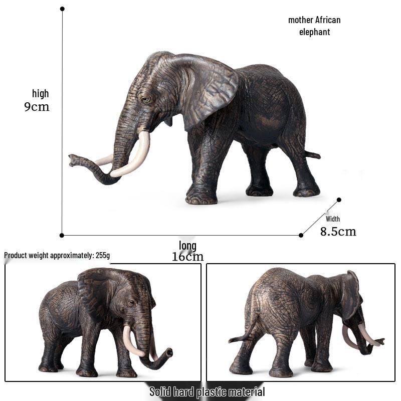 Wildlife Elephant Simulation Toy: African & Asian Elephant Model for Children