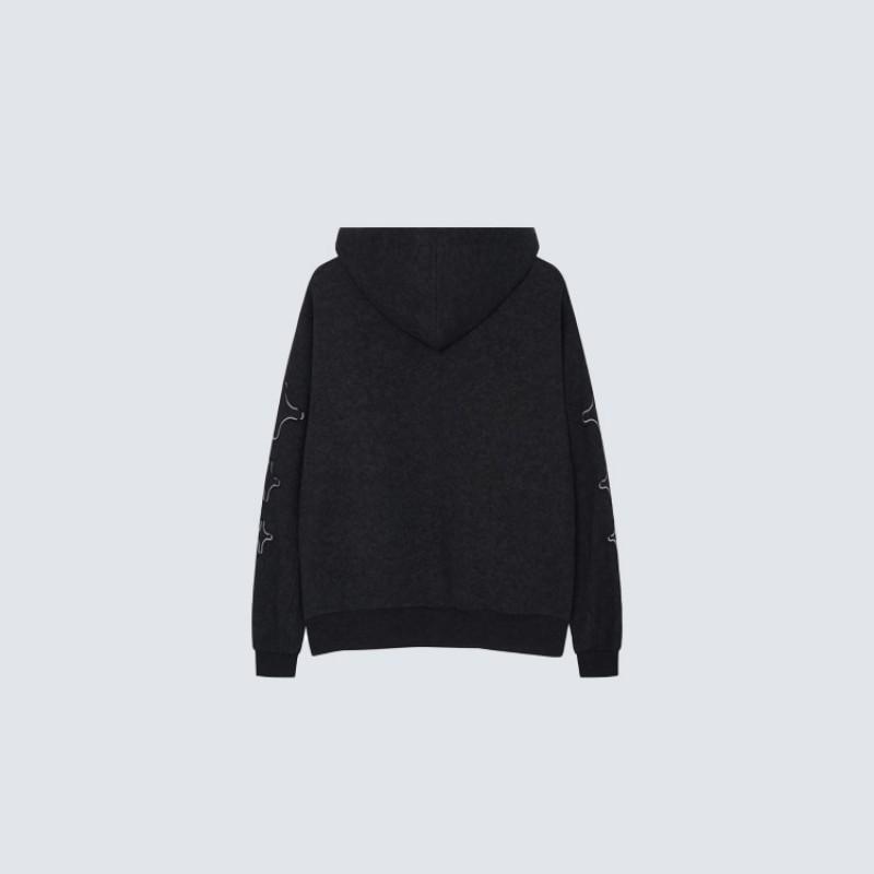 Mens Oversized Hooded Sweatshirt With Letter Print Streetwear Style Cotton Pullover Fall