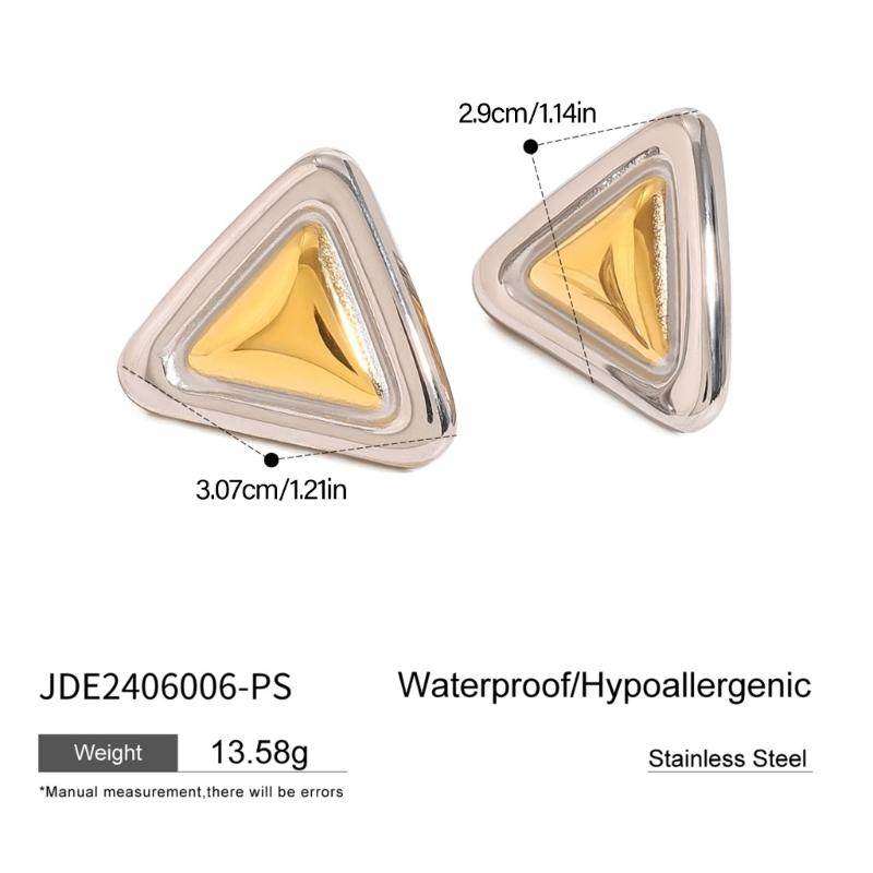 Handmade Gold Silver Geometric Studs Earrings Comfortable Ear Accessories Alloy Jewelry for Women Daily Or Party Wear