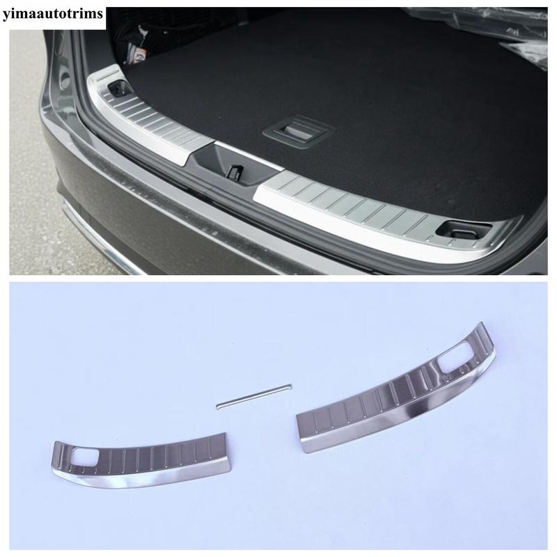 Car Rear Bumper Door Sill Trunk Tread Plate Panel Cover Trim For Mazda CX-70 CX-80 CX-90 2025 2026 Stainless Steel Accessories