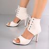 Women's Lace-up One Foot Stirrup Super High Heel Simple Outdoor Hundred Party High Heels Female