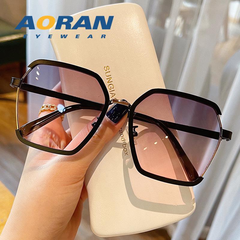 New Luxury Women's High-End Fashion Sunglasses - Big Face Slimming, Anti-UV Protection