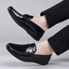 Mens Genuine Leather Loafer Slip-On Shoes Driving Business Casual Wear Non-Slip Rubber Sole Comfortable Round Toe