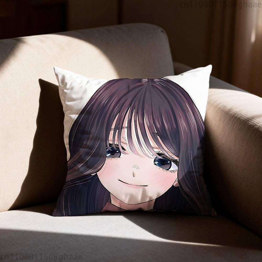 Waguri Anime Kaoruko Pillow Case Antidustmite Pillowcase Invisible zipper silky short plush Sofa cushion cover