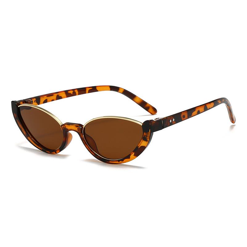 

Sexy Small Cat Eye Women S Sunglasses New Fashion Leopard Half Frame Sun Glasses Female Retro Outdoor Shades Uv400