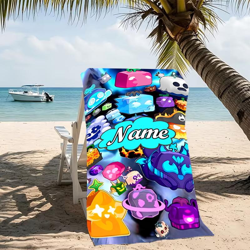 Customizable personalized beach towels Game Blox Fruits themed designs.Suitable for the beach, yoga, sports;ideal as beach accessories
