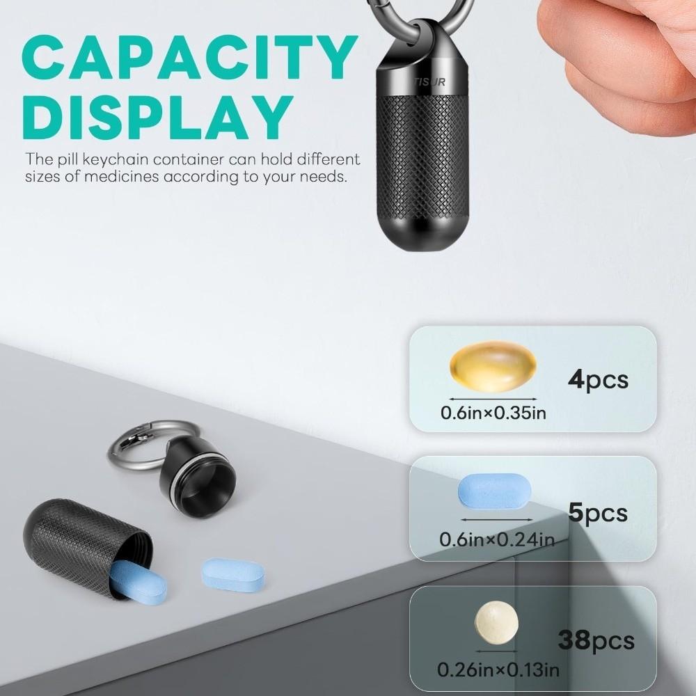 Metal Pocket Pill Holder Moisture-resistant Travel Pill Dispenser New Mini Key Chain Daily Use