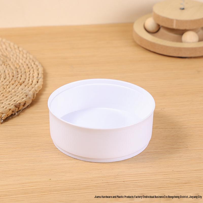 

Large Solid Color Round Plastic Pet Food & Water Bowl for Cats & Dogs белый
