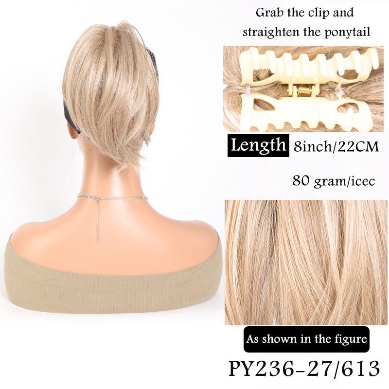 Synthetic Clip Straight Hair Circle Ponytail Wig For Women Ponytail Hair Short Curly Ponytail Extension A Variety of Colors Are Available
