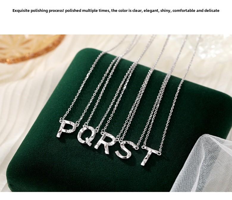 Banyan Tree S925 Silber Halskette mit englischen Buchstaben und Diamanten – Elegante und vielseitige Schlüsselbeinkette für Damen