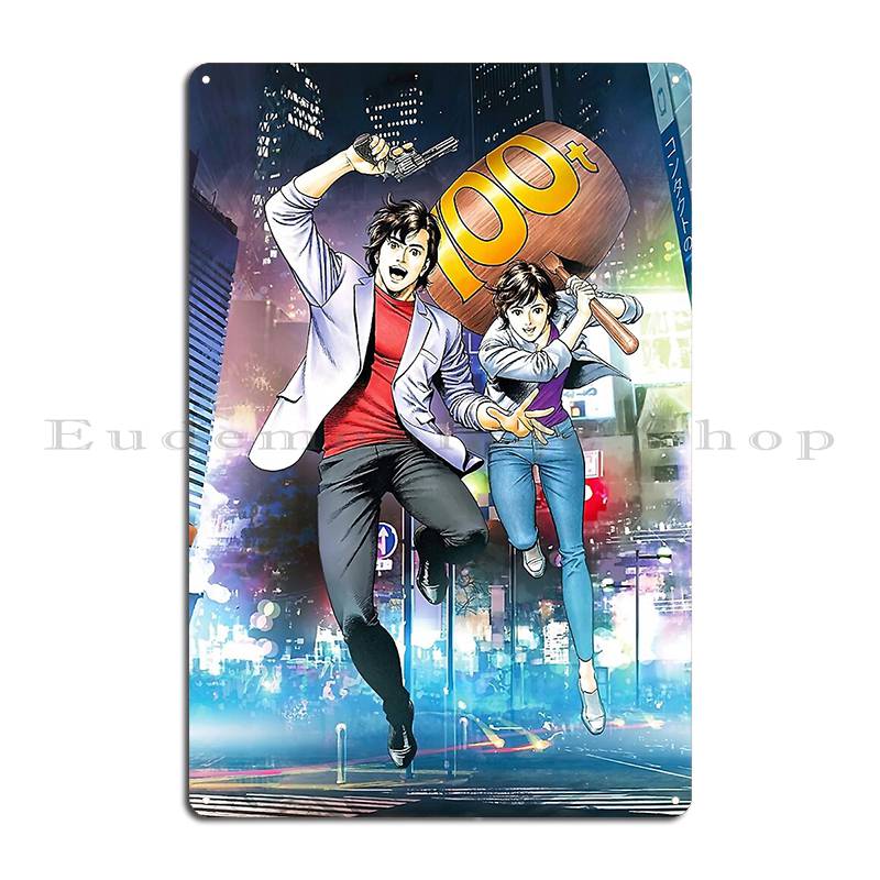 City Hunter Nicky Larson In Tokyo Metal Plaque Poster Home Designer Cinema Create Mural City Hunter Tin Sign Poster