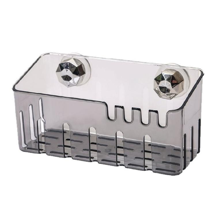 

Kitchen Counter Organizers Suction Cup Sponge Rack With Drainage System Space Saving Design For Cleaning Supplies Storage прозорий/сірий