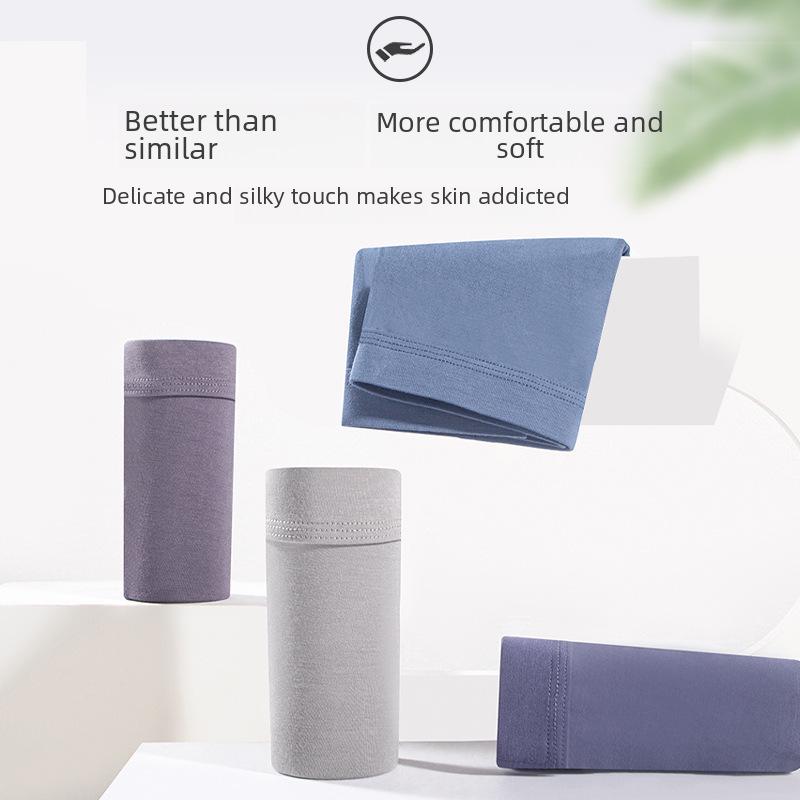 Men's Mid-Waist Modal Boxer Briefs with U Convex Design