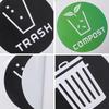 12pcs Diameter 10CM PVC Recycle Trash Bin Sticker Vinyl Stickers Decals For Label Bins, Containers, Garbage Cans Home Decor