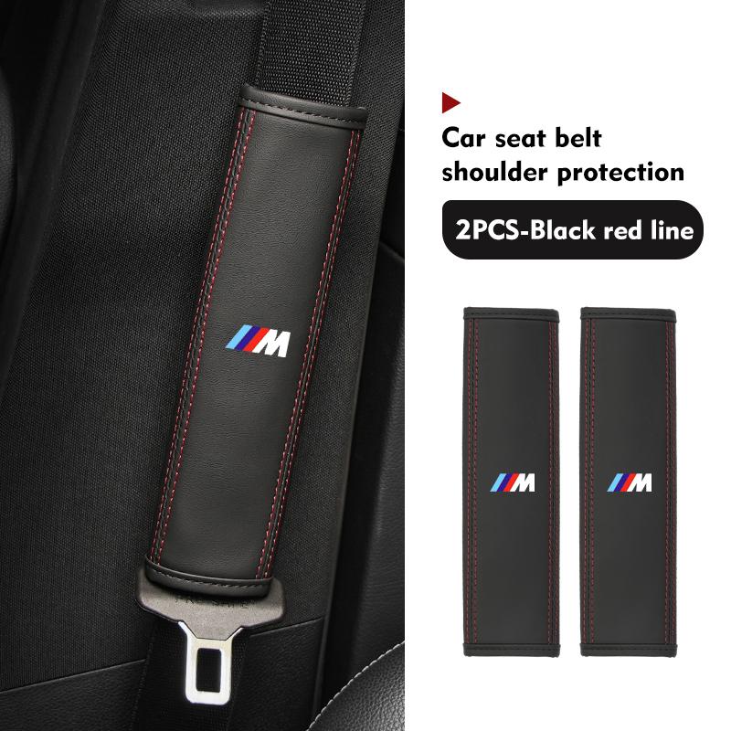 For BMW Leather Car Seat Belt Shoulder Protector Seat Belt Cover Performance X1 X3 X5 E39 E46 E90 F20 E60 F30 M3 M5