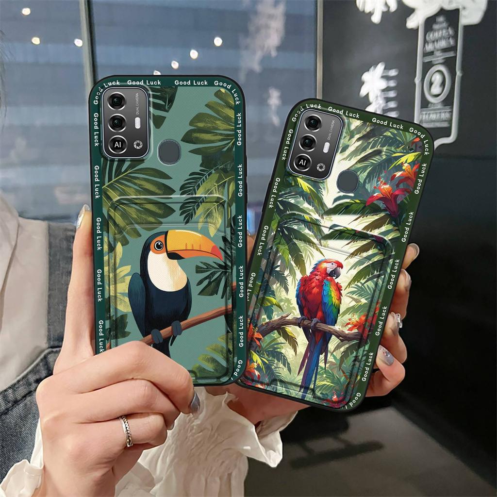 Cute Back Cover Phone Case For ZTE Blade A53 Pro Card Bag Shockproof Silicone Cover Graffiti Fashion Design Anti-dust