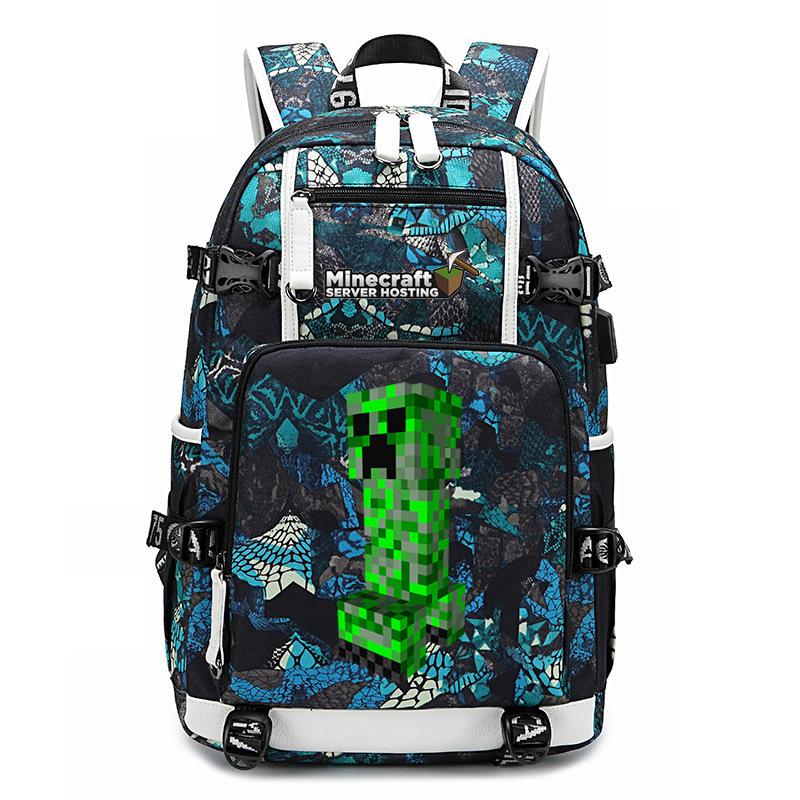 Minecraft game merchandise printed backpack outdoor large capacity travel bag 48*32*15