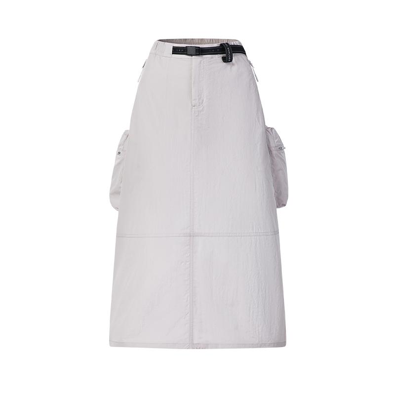 FILA Explore Fashion Trend Minimalist Classic Retro Workwear Versatile Comfortable Woven Loose Casual Long Skirt Women skirts A11W627303FGY