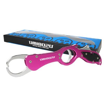 Umibozu Fish Grip Fishing Lightweight Aluminum Rust Proof Fish Catcher with Carabiner Rope (7. Pink)