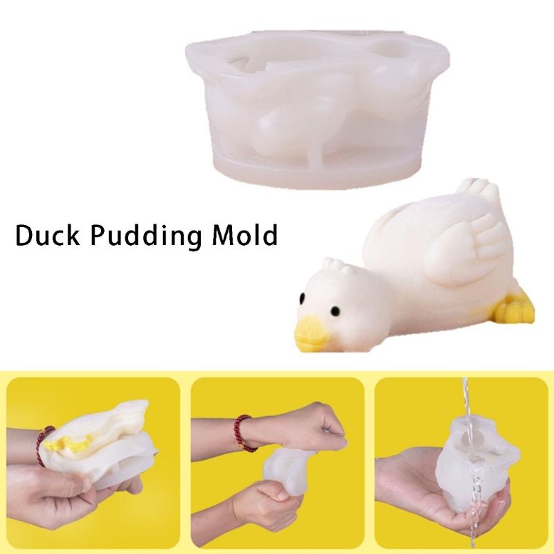 Wiederverwendbare Silikonform 3D liegende Entenform Hitzebeständig Antihaft Perfekt für Kinderpartys Kreatives Dessertmachen