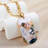 Custom Uv Color Photo Dog Necklace Pendant Back Engraved Name Cuban Stainless Steel Unisex Necklace Shopify Dropshipping