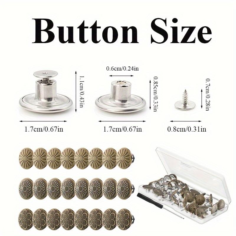 30er-Pack Moderne Flaches Design Wiederverwendbare Metall Denim Taillenknopf Pins - Nähfreie Jeansknöpfe, Verstellbarer Einfacher Clip Druckknopf Straffer