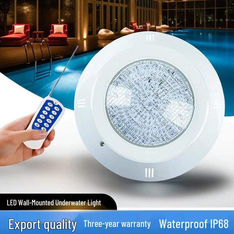 

LED Outdoor Wall-Mounted Underwater Light, RGB Remote Control, IP68 Waterproof for Pool and Pond Landscapes 12W SMD