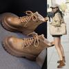 Retro Martin Boots Women's 2026 Spring and Autumn New British Style Big Yellow Boots Versatile Thick-soled Heightening Leather Short Boots