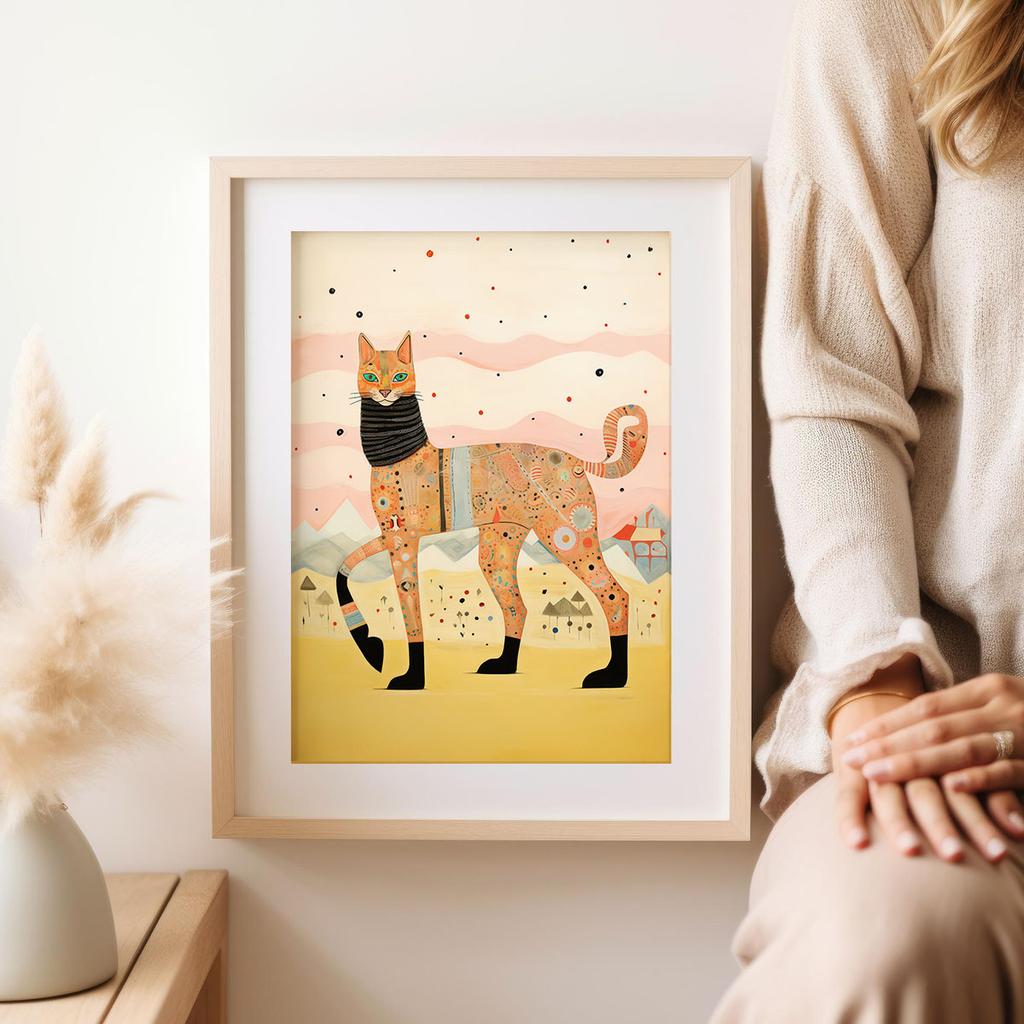 Plakát ilustrace vysoká kočka