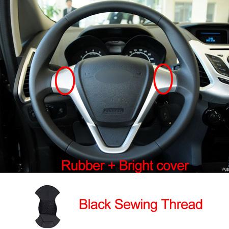 Hand Sewing Car Steering Wheel Cover For Ford Fiesta 2008-2016 2017 Ecosport 2014- 2015 2016 2017 Braid on the Steering wheel